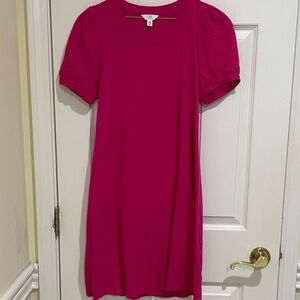 Time and Tru Hot Pink Dress with puff sleeve size XS